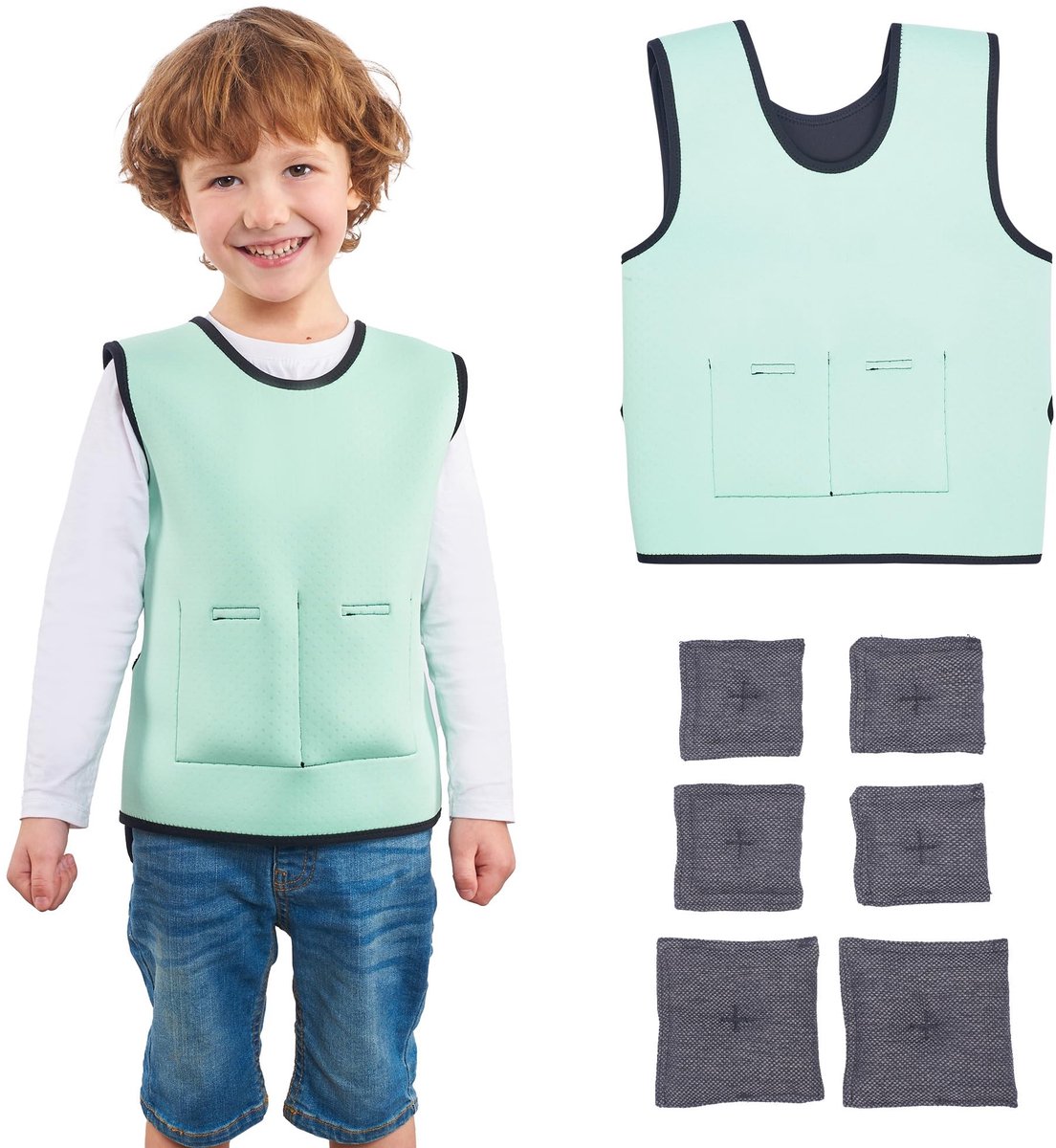 Dailygoods- Gewichtsvest Verstelbaar 20kg - ADHD-hulpmiddel - Sensorische Kleding - Gewogen Compressievest - Veilig Gevoel - Geschikt voor Kinderen - Sensorisch Vest