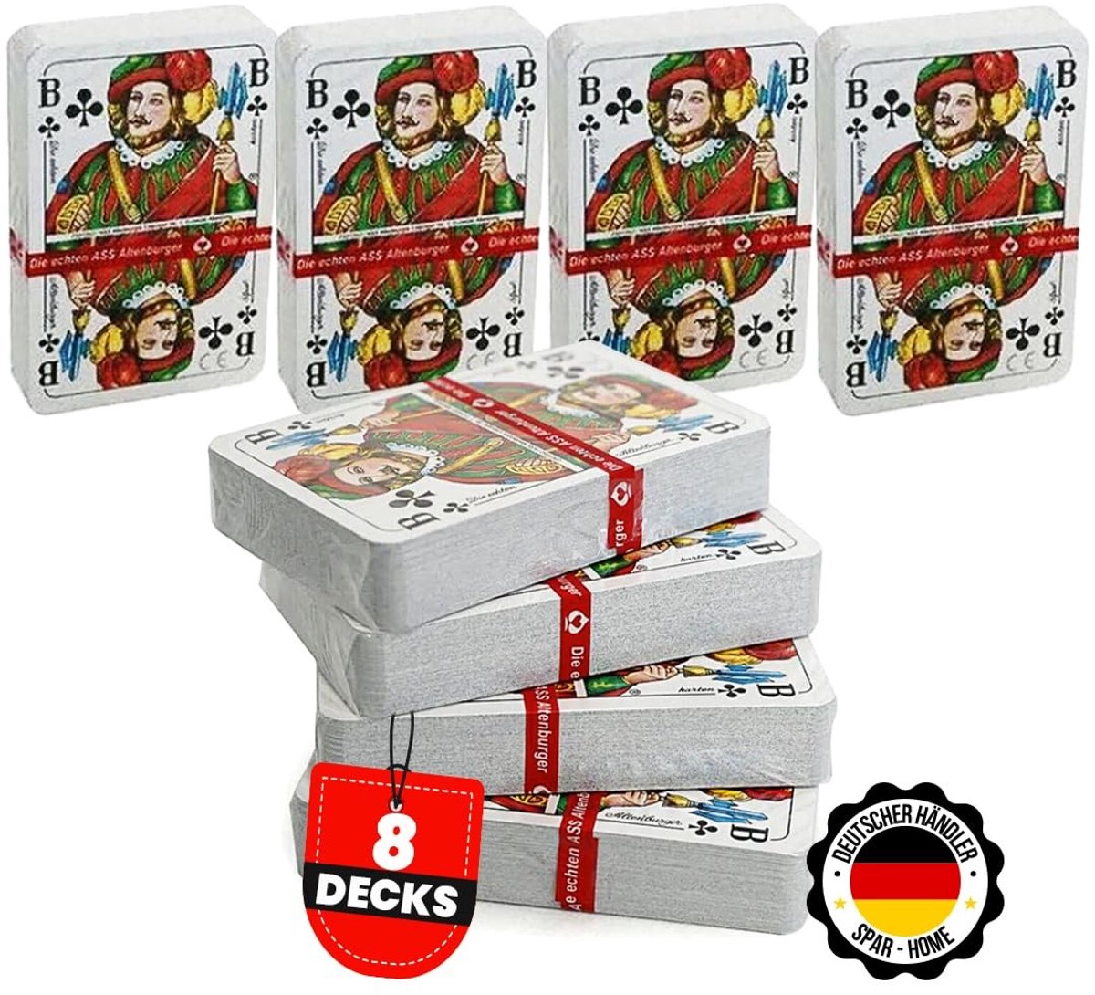 Dailygoods- Kaartenspel Professionele Kwaliteit - Speelkaarten Volwassenen - Rommé/Bridge/Canasta/Skat - 4 Sets van 55 Vellen - Duurzaam - Geschikt voor Volwassenen