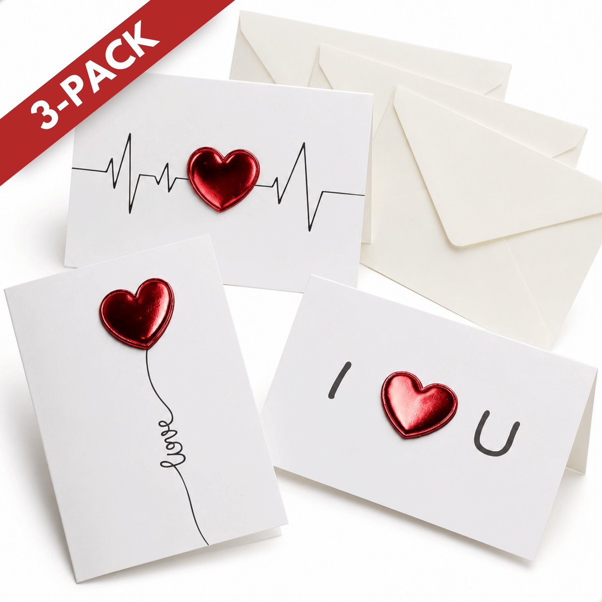 Boncy® Verjaardagskaarten met envelop 3 Pack - Liefde Wenskaarten Verjaardag - Happy Birthday kaarten - kinderen - cadeau - verjaardagskaart