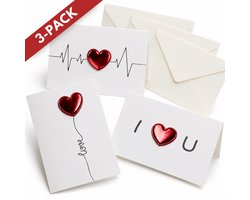 Boncy® Verjaardagskaarten met envelop 3 Pack - Liefde Wenskaarten Verjaardag - Happy Birthday kaarten - kinderen - cadeau - verjaardagskaart