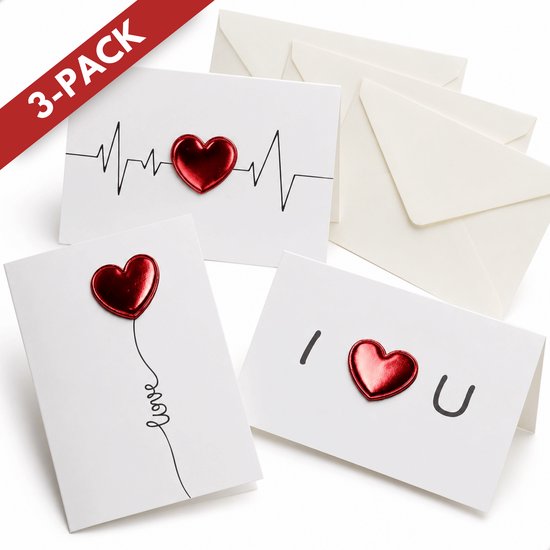 Boncy® Verjaardagskaarten met envelop 3 Pack - Liefde Wenskaarten Verjaardag - Happy Birthday kaarten - kinderen - cadeau - verjaardagskaart