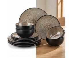 Luxe Serviesset – 24 delig – 8 persoons – Steengoed - Bordenset – Dinner platen – Dessertborden -…