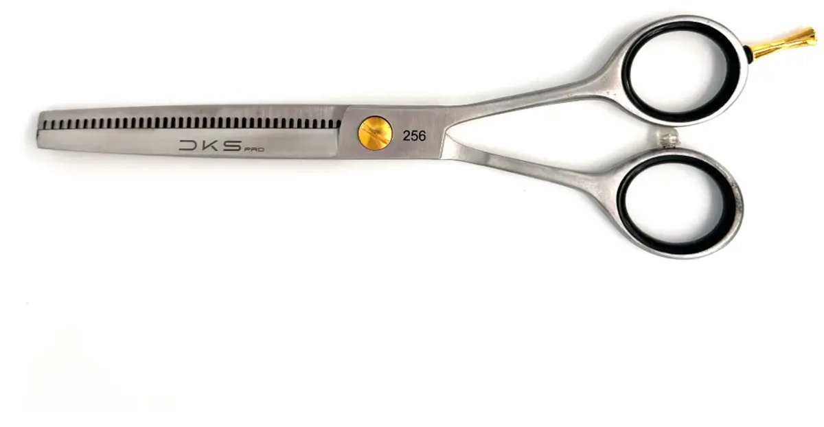 DKS Pro 256 Coupeschaar 6.5 Inch – Professionele Uitdunschaar – 38 Tanden – 420J2 RVS – Classic Greep – Rechtshandig – Satin Zilver