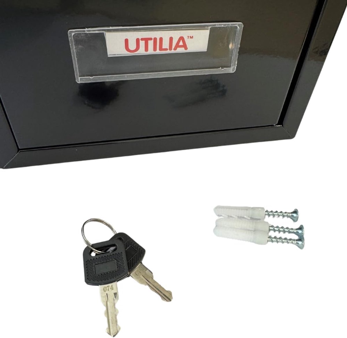 Brievenbus met slot - Postbak buiten - Post ontvangen - Beschermend dak - 21 x 30 cm - Zwart