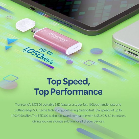 Draagbare SSD - Externe Opslag - Bestanden Overzetten - Compact Schokbestendig - 1 TB - Roze — afbeelding 3