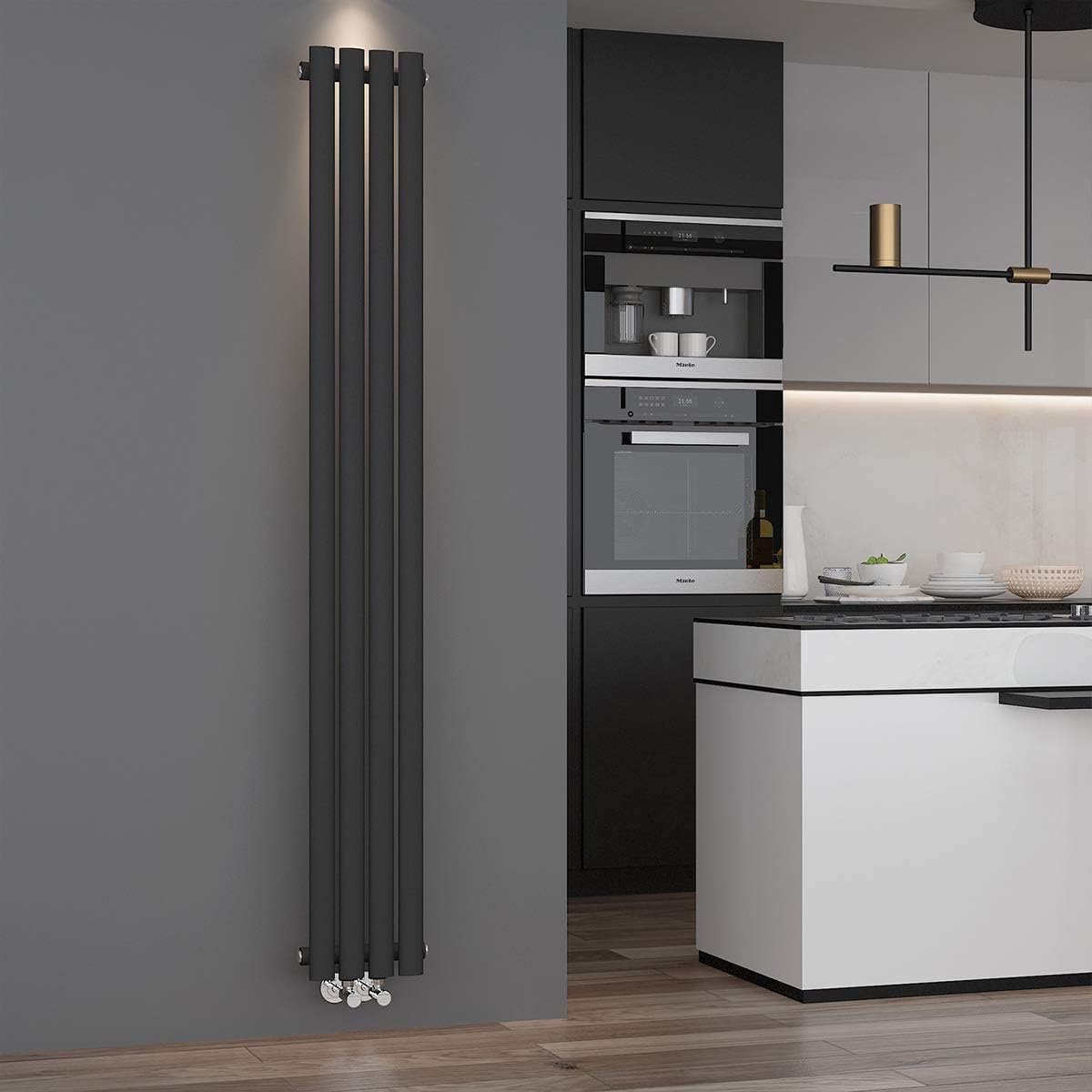 Paneelradiator - Buizenradiator Verticaal - Woonruimte Verwarmen - Hoge Warmteafgifte - 1800x236mm - Antraciet
