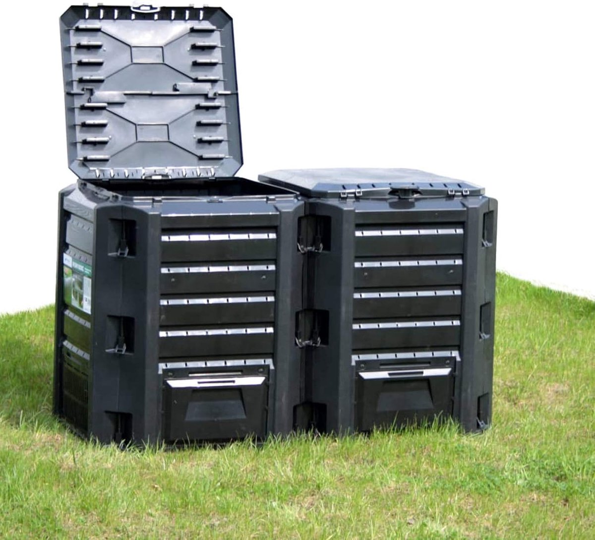 Compostbak Tuin - Groeibak Afval - Zelf Compost Maken - Hoge Warmte Ontwikkeling - 380 Liter - Zwart