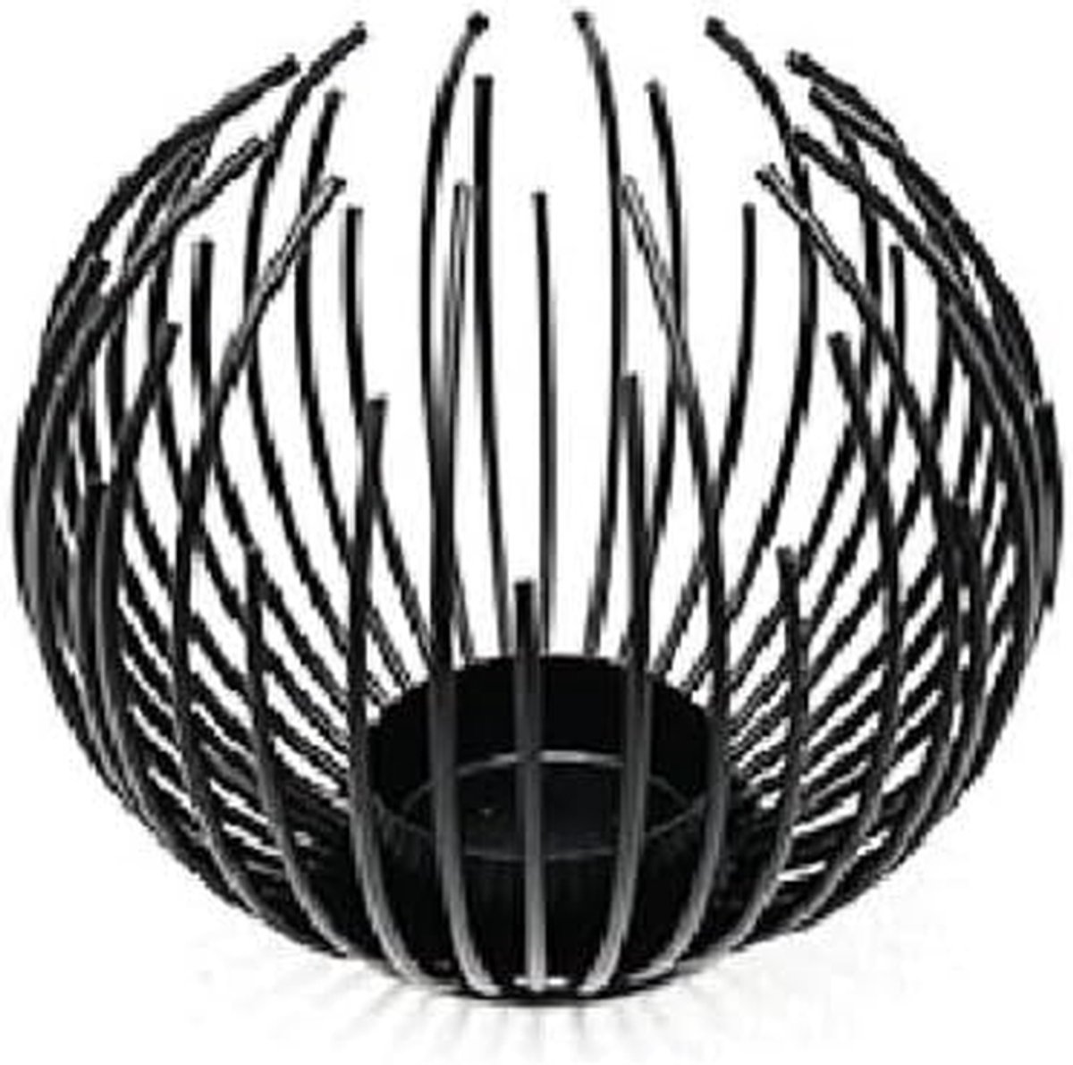 Metalen Kandelaar - Kaarsenhouder Decoratie - Sfeer Creëren - Geometrisch Design - 1 Stuk - Zwart