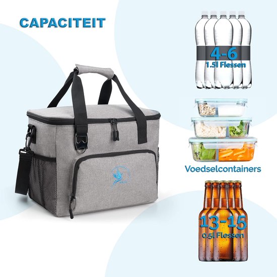 Koeltas 20 30L - Isolatie tas - Buitenactiviteiten - Geïntegreerde flesopener - 30 Liter - Blauw — afbeelding 3