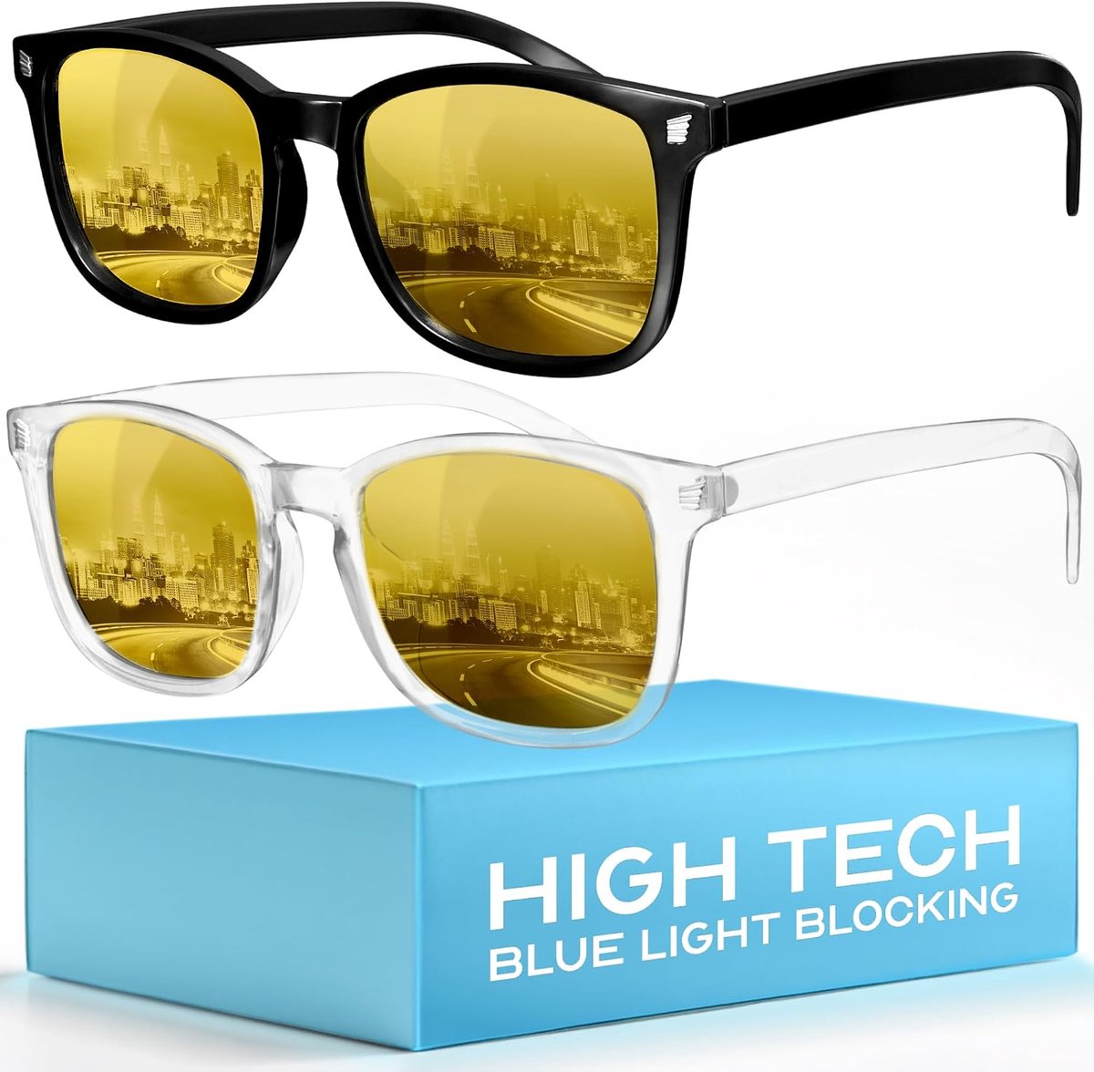 Blauw Licht Brillen - Computer Brillen - Scherm Comfort - Anti Verblinding - 2 Stuks - Geel