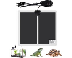 Verwarmingsmat Reptielen - Terrarium Warmte - Buiten Leven - Drie Snelheden - 28 x 28 cm - Zwart