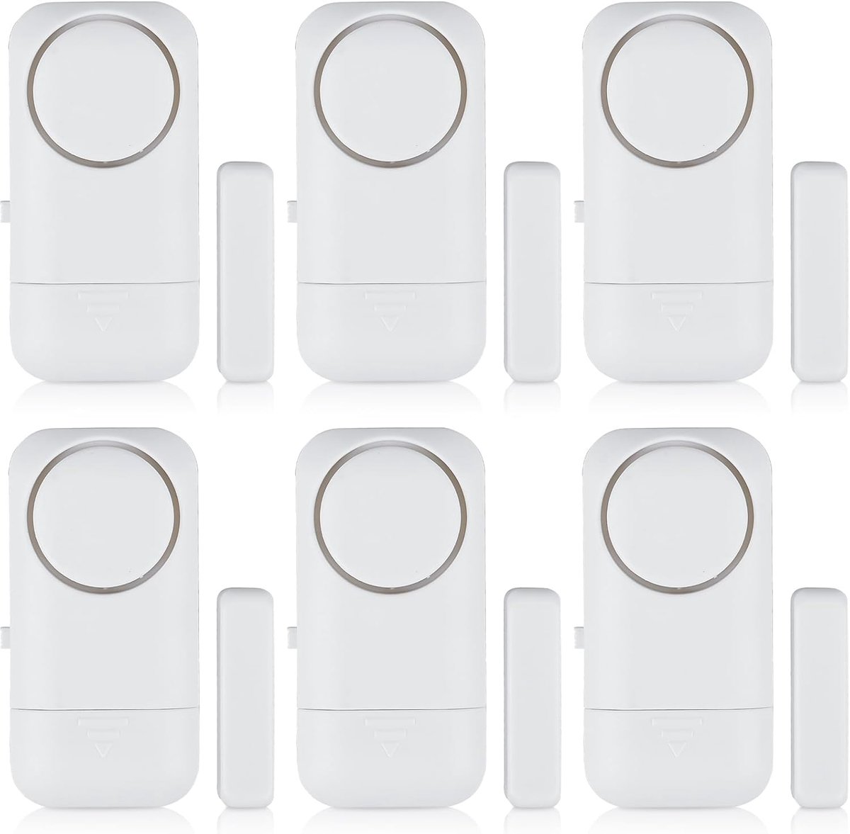 Draadloos Deuralarm - Raamalarm Sensor - Inbraak Beveiliging - 120 dB Luid Alarm - 6 Stuks - Wit