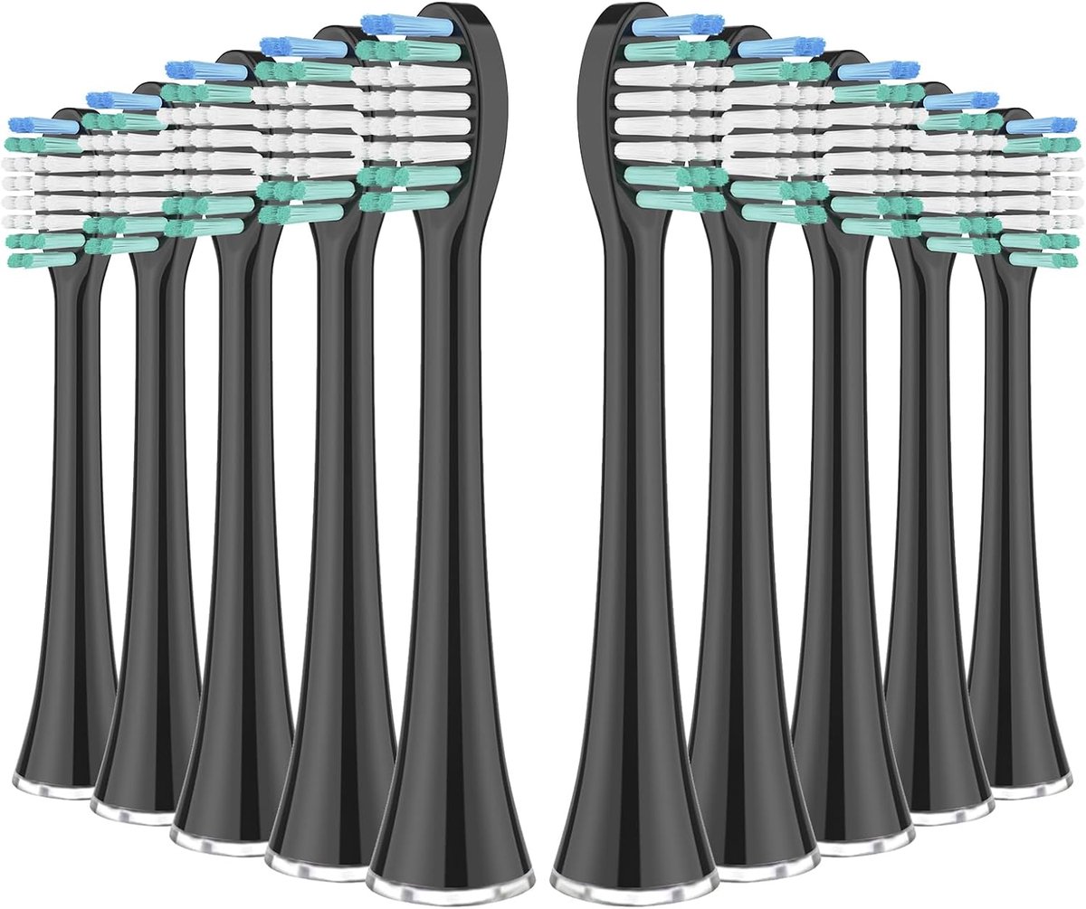 10x Opzetborstels Vervangend voor Elektrische Tandenborstel Zwart - Compatibel met Diverse Series
