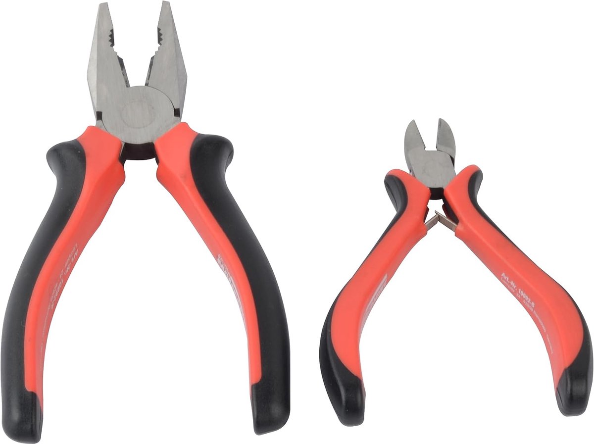 Tangenset 2-delig - Gereedschap set - Klusjes uitvoeren - Gepolijste oppervlakken - 160 mm - Grijs