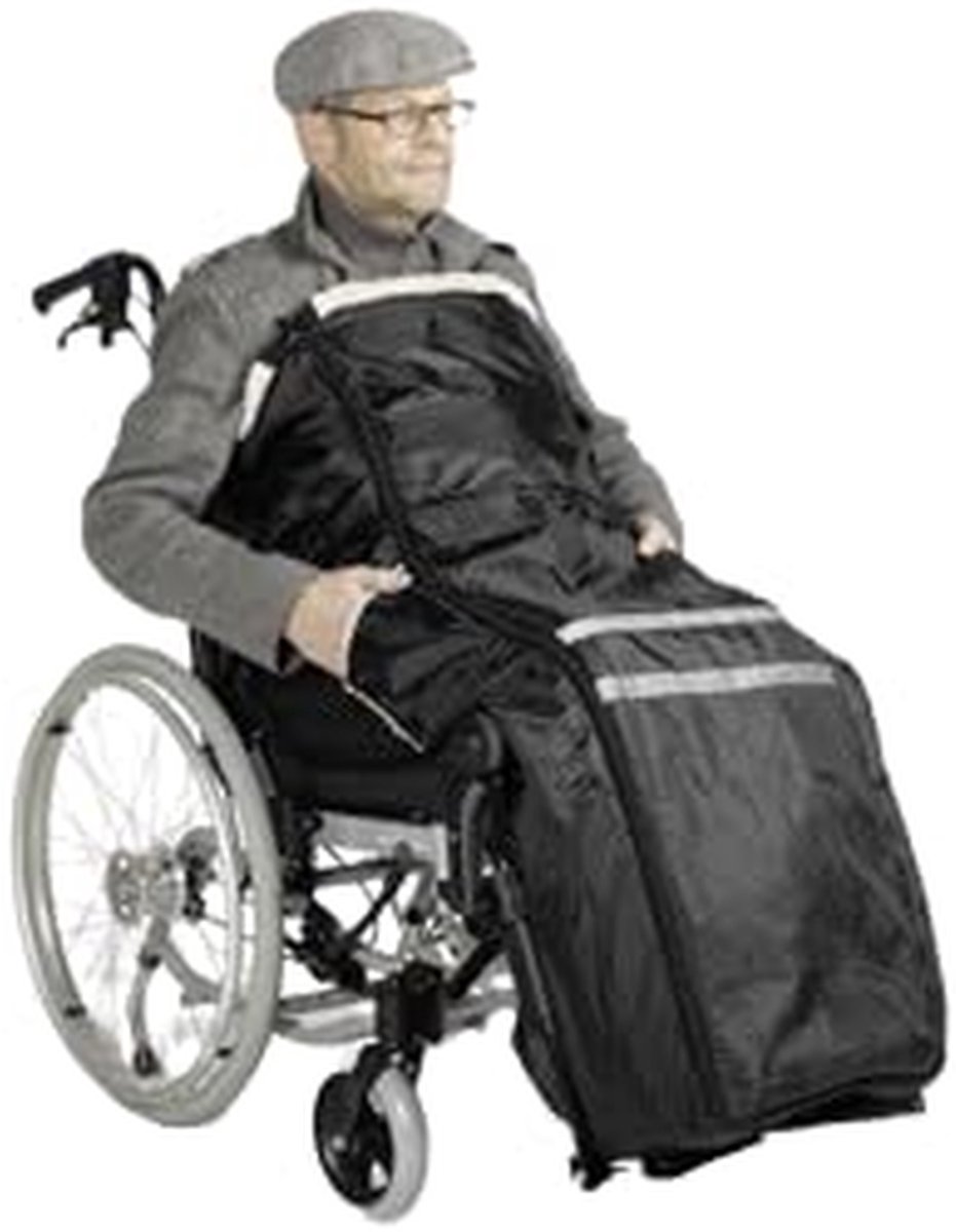 Rolstoelzak - Voetenzak - Bescherming tegen kou - Waterafstotend materiaal - 135 cm lengte - Zwart