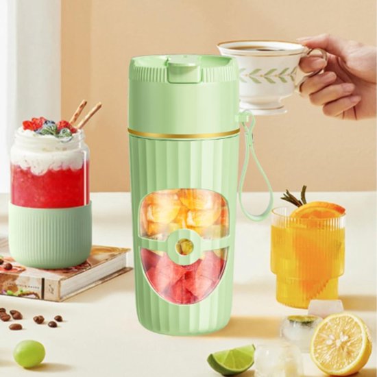 Draagbare Mixer - Smoothie Maker - Gezondheid Ondersteunen - 6 Scherpe Bladen - 450 ml - Groen — afbeelding 2