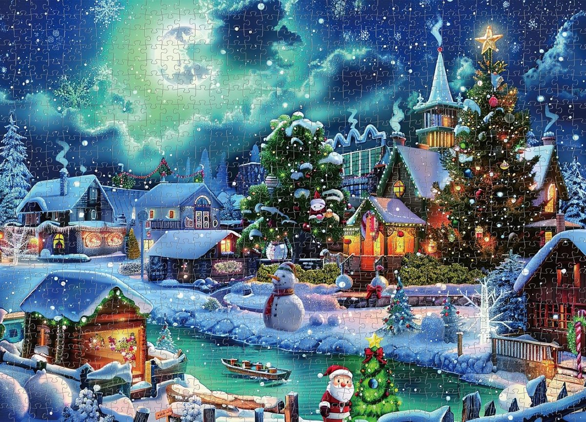 Winter Legpuzzel - 1000 Stukjes - Ontspanning Thuis - Gedetailleerde Prent - 70 x 50 cm - Multicolor