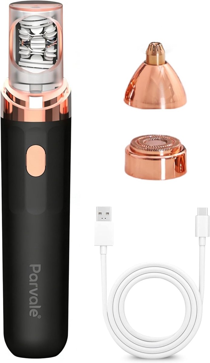 Thijox - 3-in-1 Epilator SilkPro, LED Verlichting, 120 min Accuduur, USB-C Oplader, Wenkbrauw Trimmer, Zwart voor Gevoelige Huid, Bikinilijn en Intiem