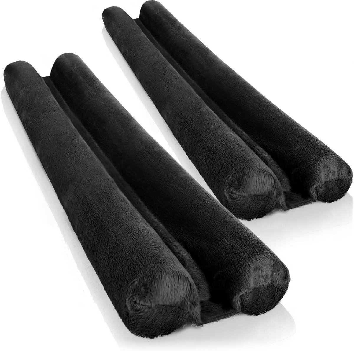 SnelShoppen - 2 x Deurdranger - Microvezel Deuronderseal - Dubbele Seal - Bescherming tegen Tocht en Geluid - Zwart - Energie besparen