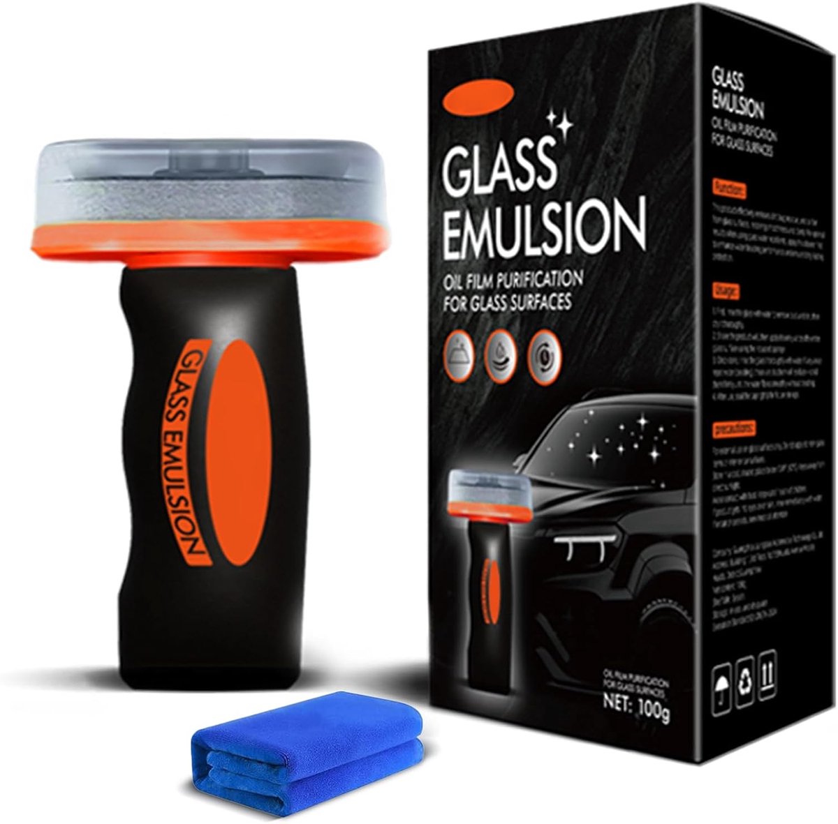 SnelShoppen - Autoglasreiniger Hand-held Glasemulsiereiniger - Oliefilm Reinigingsborstel voor Voorruit en Spiegels - Effectieve G-las Filmreinigingsb