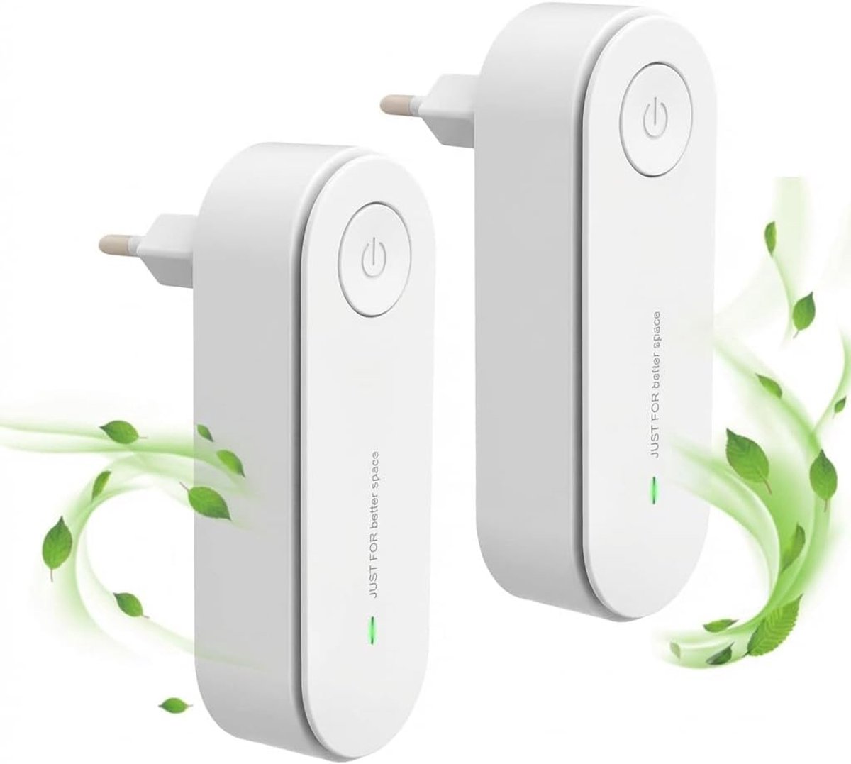 SnelShoppen - 2x Ionische Luchtreiniger Mini, Compact Plug-in Negatieve Ionenreiniger, Verwijdert 99,97% Dierengeuren, Rook, Stof, Voor Slaapkamer, Wo