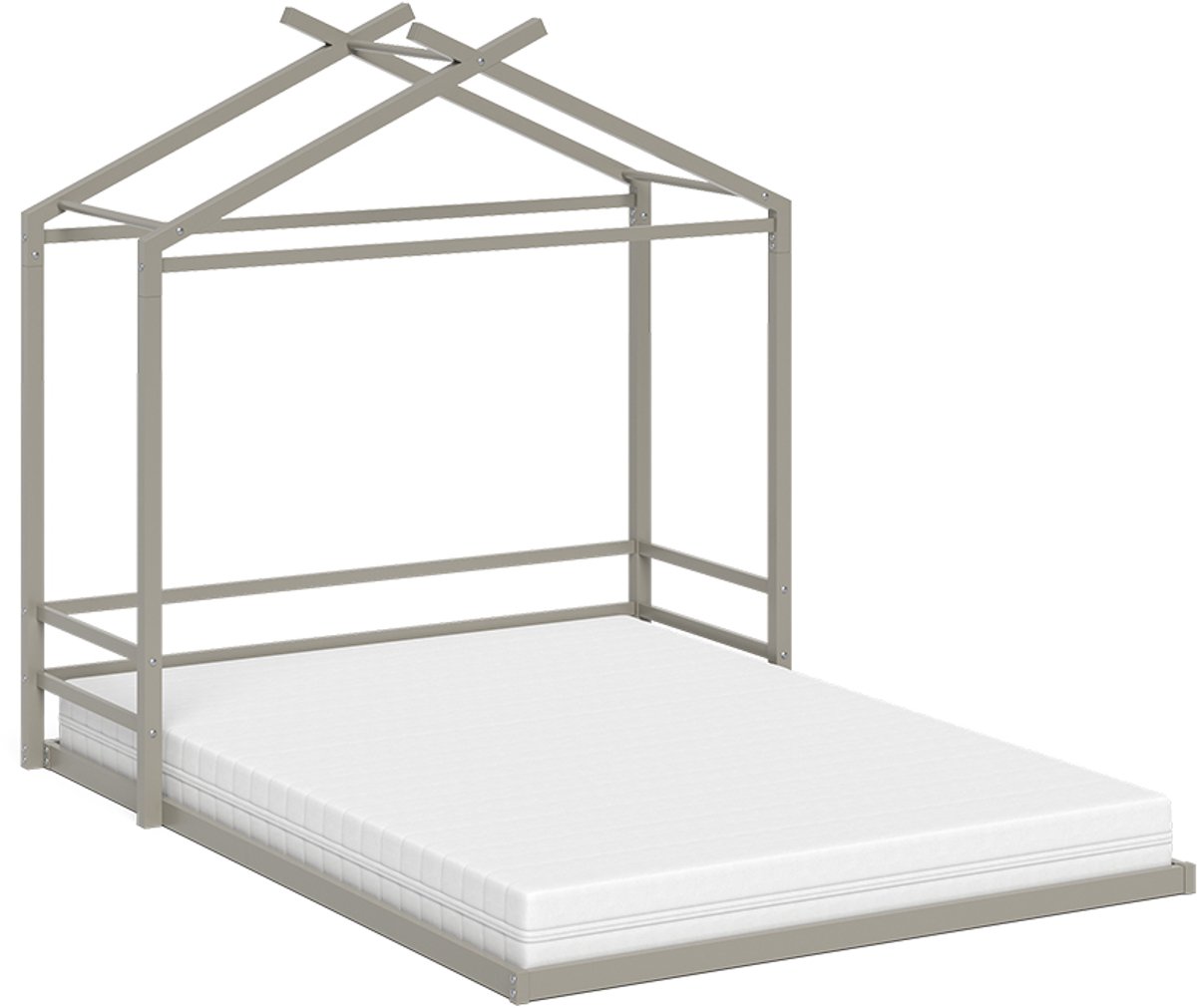 Vitalispa vloerbed Roofy, Grijs, 140x200 met matras