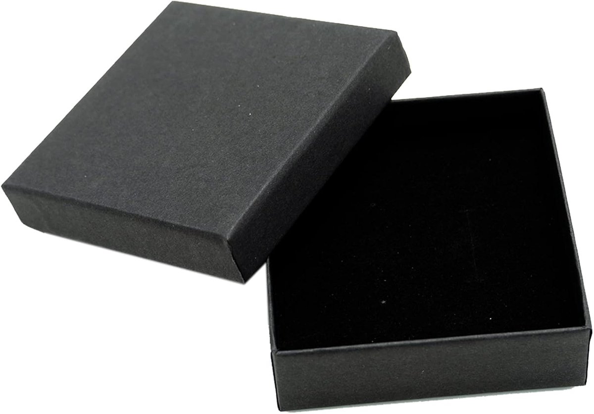 SnelShoppen - Luxe Zwarte Sieraden Doos 9x9 cm, Robuuste Ring Box, Cadeauverpakking voor Armbanden, Oorbellen en Kettingen, Met Deksel, Duurzaam en St