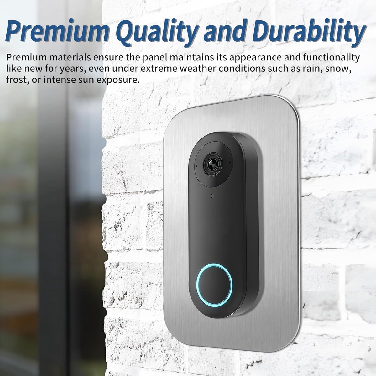 SnelShoppen - RVS Cover Plate voor Deurbel met Camera, Montageplaat voor Reolink Deurbel PoE, WiFi en Batterij, Bescherming voor Oude Gaten en Kabels – foto 3