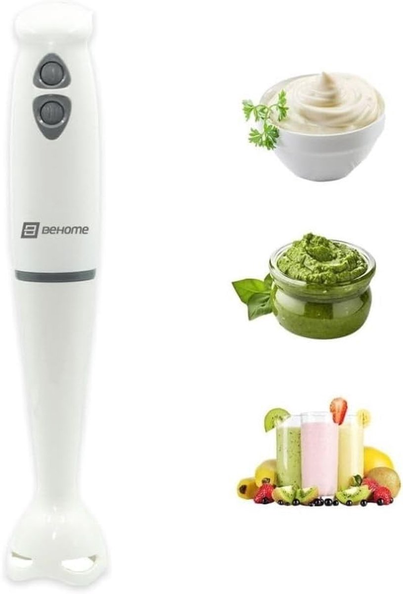 SnelShoppen - Hand Blender 250 Watt | Minipimer met RVS Blad en Wasbare Schacht | Keuken Mixer met Verstelbare Snelheid voor Soepen, Smoothies en Sauz