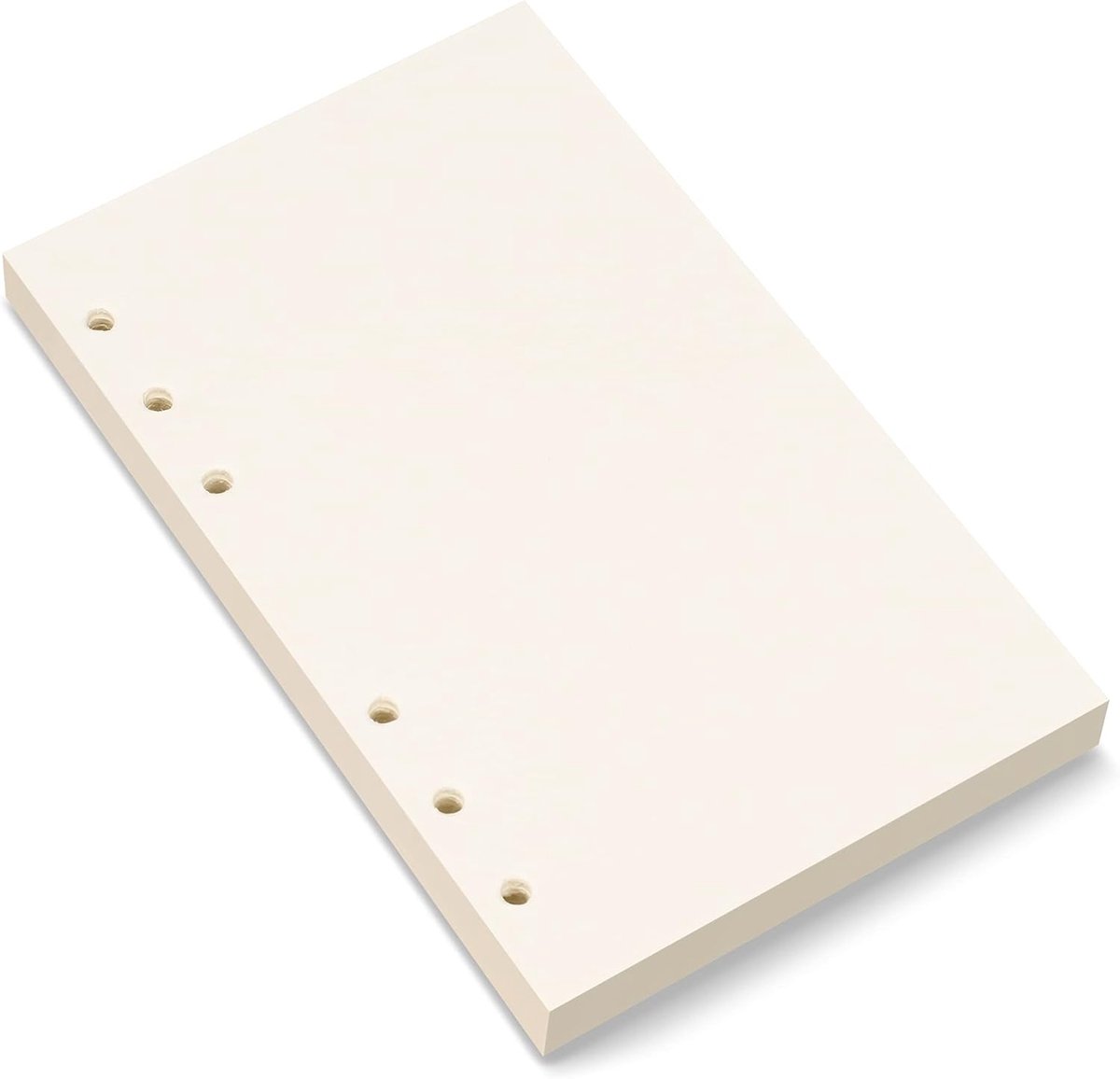 SnelShoppen - A6 Blank Refill Paper voor Planner, 80 Vel/160 Pagina's, 10.5 x 16.7 cm, Beige, 6 Gaten, 100GSM Dikke Vulling, Geschikt voor Gelpen en V