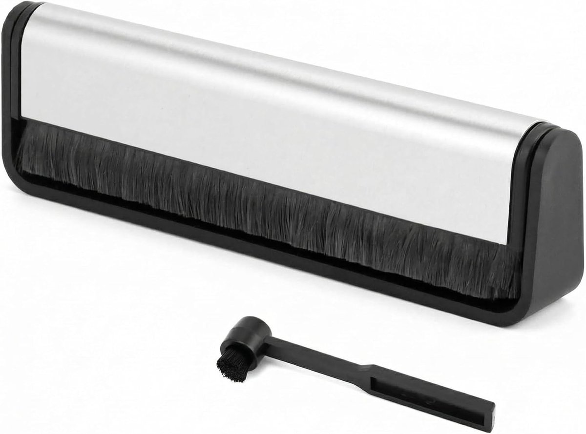 SnelShoppen - Vinyl Reinigingsborstel en Naaldborstel Set - Antistatische Carbon Fiber Borstels voor Platen en Naalden - Effectieve Reiniger voor Viny
