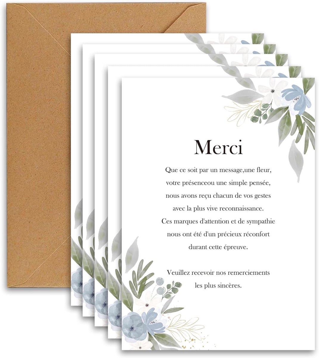 SnelShoppen - 50 Rouwkaarten met Enveloppen - Bedankkaarten voor Rouw en Begrafenis - DIN A6 Formaat - Elegante Witte Kaarten voor Herinneringen