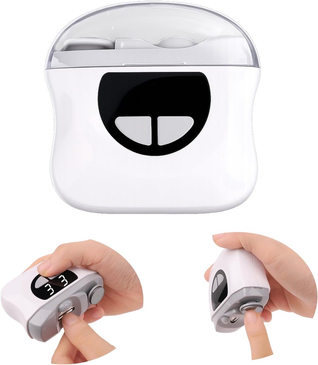 SnelShoppen - Elektrische Nagelknipper 3-in-1 voor Handen en Voeten - Veilig en Gemakkelijk in Gebruik met LED Licht, 3 Snelheden, USB Oplaadbaar - Id