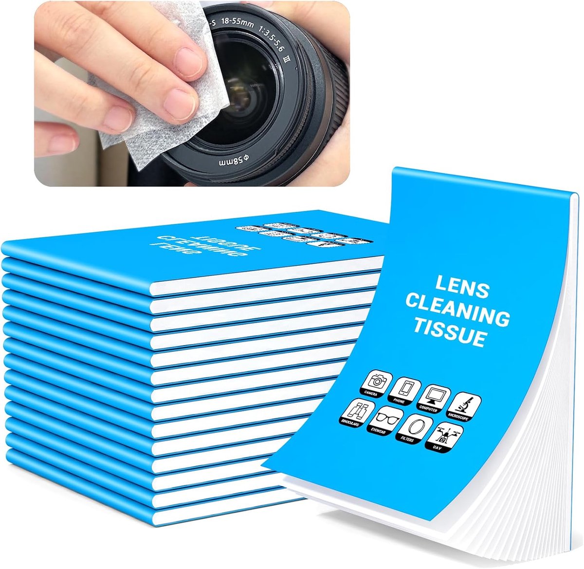 SnelShoppen - 700 Vellen Lensreinigingspapier - Premium Tissue voor Microscoop, Camera Lenzen en Precisie Optica - Ideaal voor Lensonderhoud en Schoon