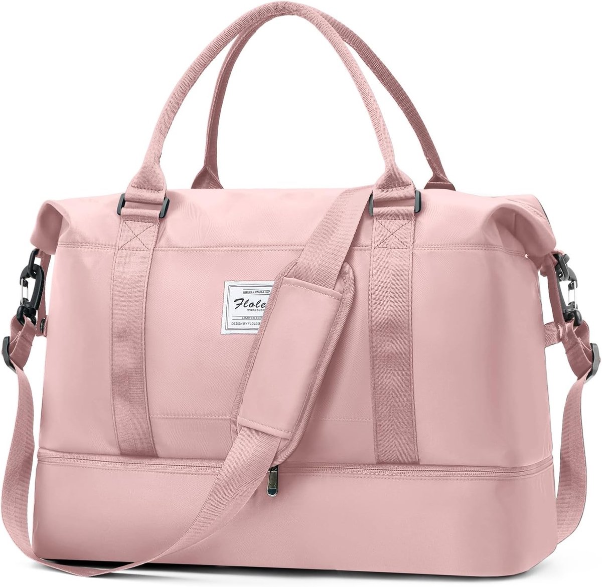 SnelShoppen - Grote Weekendtas Dames Sporttas Handbagage Ziekenhuistas Reistas Zwemtas Trainingstas Schoenenvak Vliegreizen 50 Liter A05-Roze