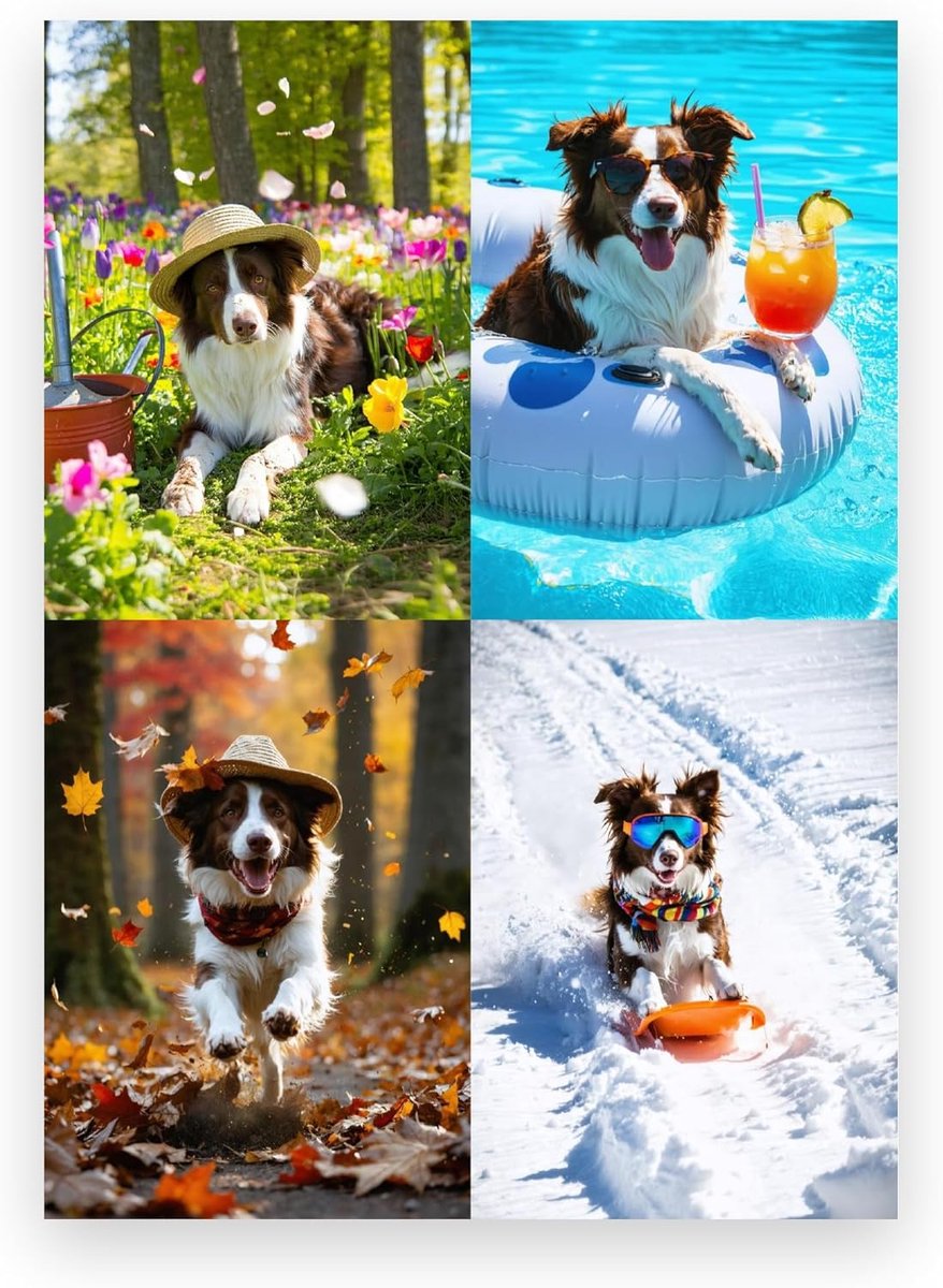 SnelShoppen - Border Collie Kalender 2027 A4 - Wandkalender, Nederlandse Editie met Schitterende Scènes, Herfst en Winter Beelden, Standaard Formaat v