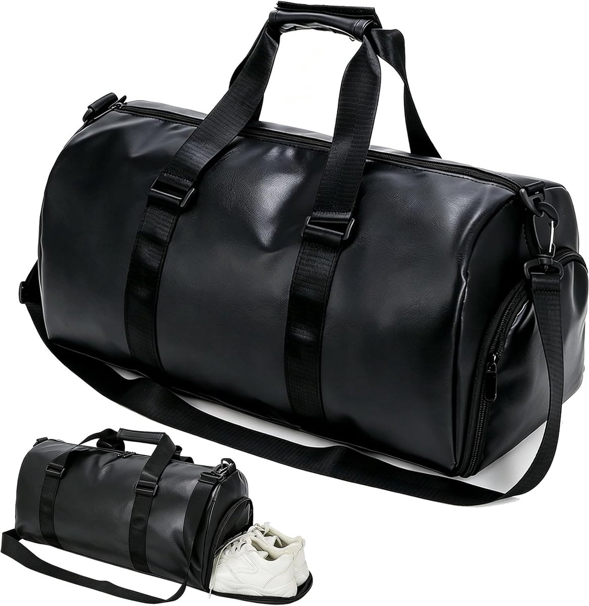SnelShoppen - Sport Gymtas Reis Duffel Bag voor Dames en Heren, Waterdichte Fitness Workout Tote Bag, Yoga Draagtas Weekendtas met Schoencompartiment,