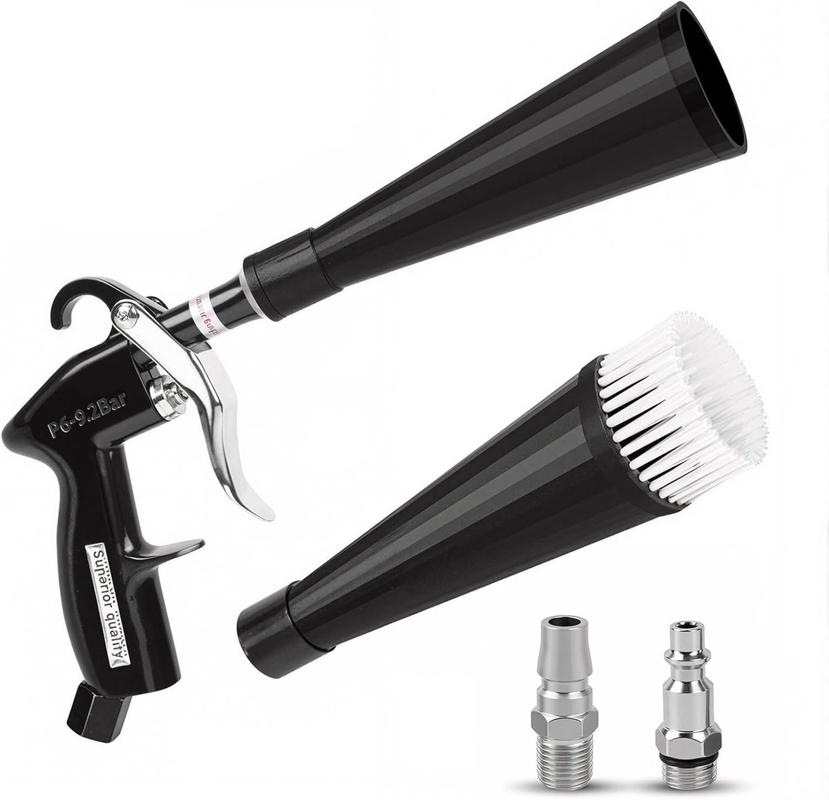 SnelShoppen - Power Pressure Air Cleaning Gun voor Auto's - Droog Blazen met Turbo Mondstuk & Schoonmaakborstel - Precisie Luchtpistool voor Stoelen,