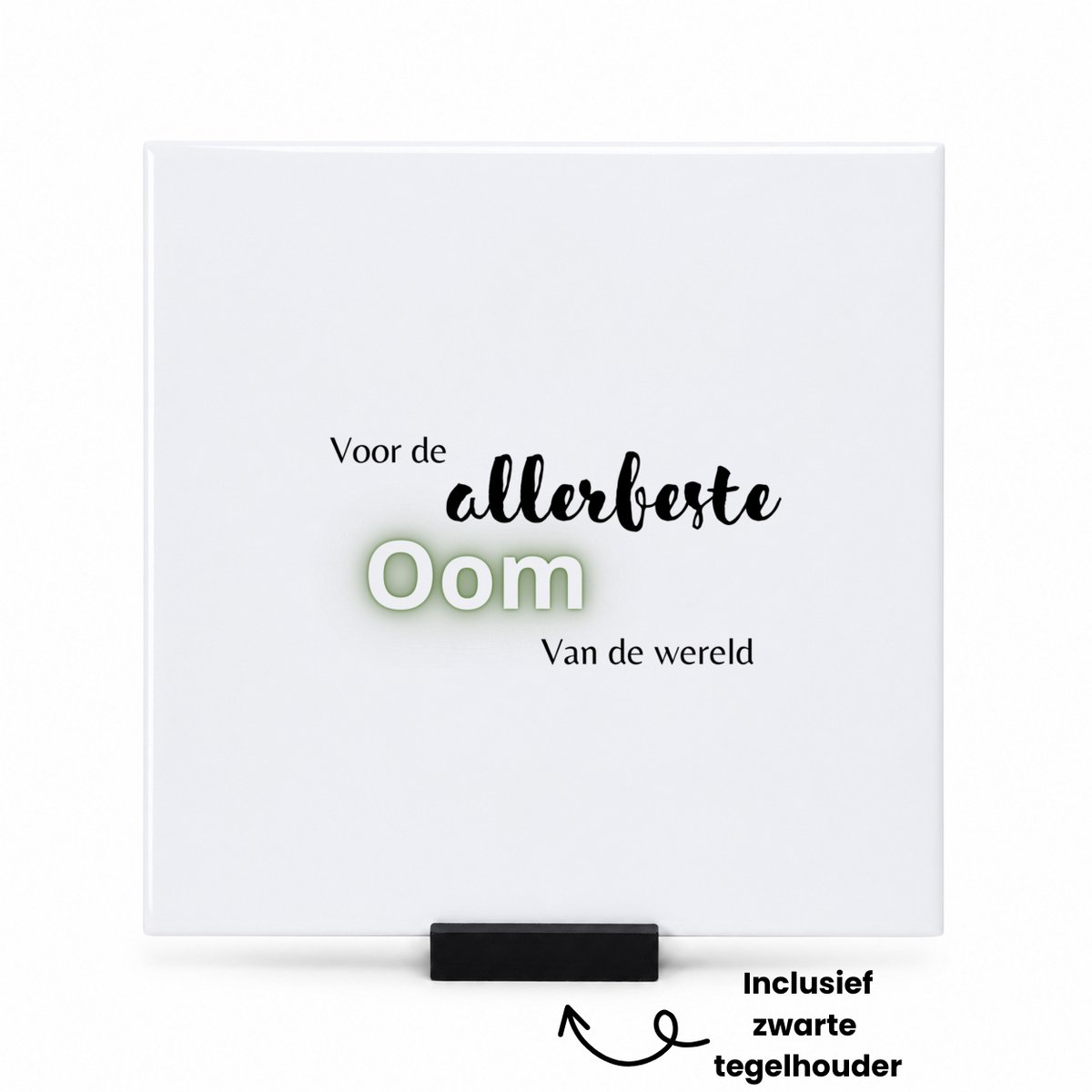Hacebo voor de allerbeste oom van de wereld tegeltje met tegelhouder - Oom - de beste oom - tegeltjes met tekst - verjaardagscadeau - verjaardag - cadeau - cadeautje voor oom - oom artikelen - kado - geschenk - gift - spreuktegels - 15x15 CM Wit