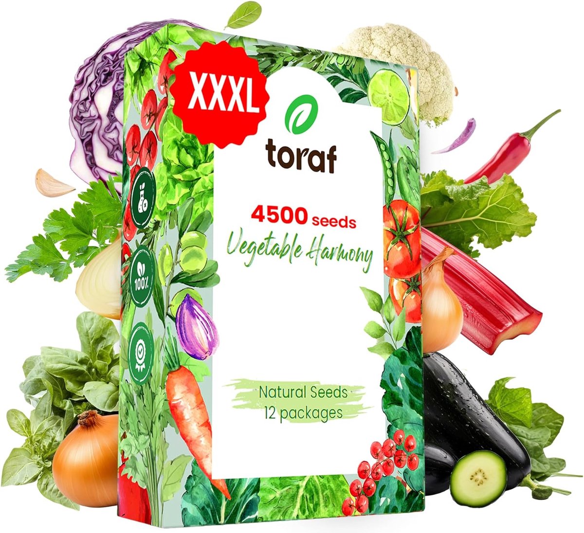 SnelShoppen - Groentezaad Set met 12 Premium Variëteiten voor Tuin en Keuken - Eenvoudig Te Groeien Groenten zoals Aubergines, Broccoli, Bloemkool, Ko