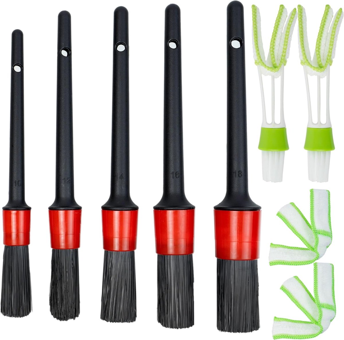 SnelShoppen - Cleaning Brush Set 7-delig, Universele Borstelset met 6 Borstels, Nylon Auto en Huishoudelijke Schoonmaakborstels voor Interieur, Ventil