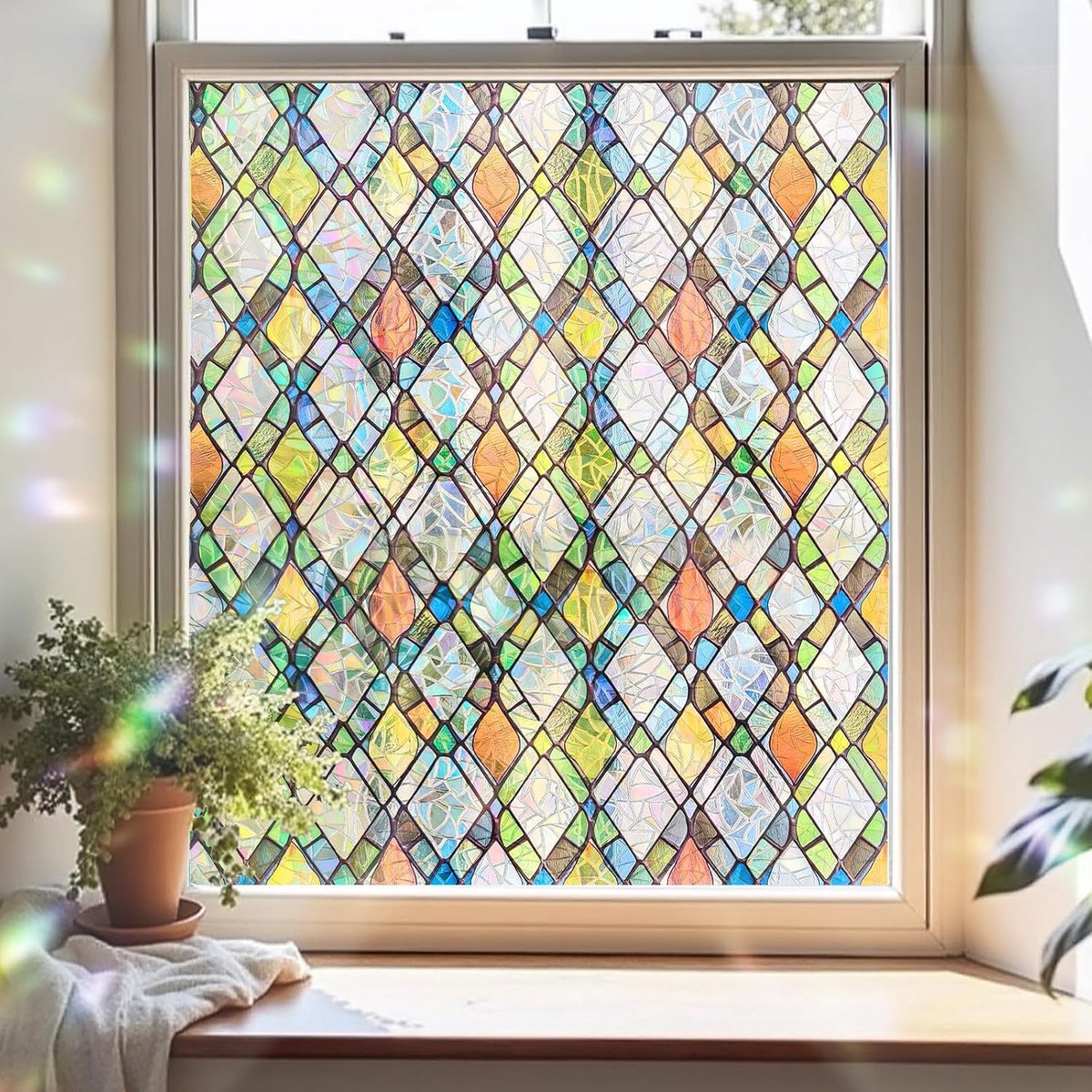 SnelShoppen - Opaque Privacy Window Film 44 x 200 cm - Zelfklevende Raamfolie voor Badkamer, Kinderen, en Woonkamer - Zonwering en Privacy Bescherming