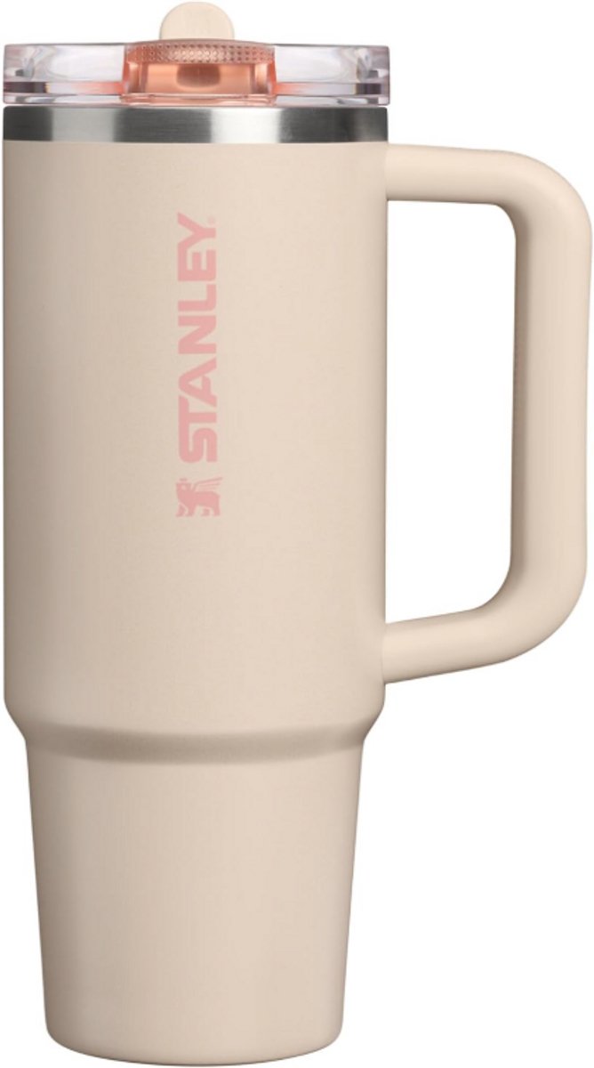 STANLEY Quencher ProTour Flip Straw Tumbler 0,89L (Champagne) – Lekvrije Thermosbeker met Flip Straw & Handvat – Geïsoleerd RVS – BPA-vrij