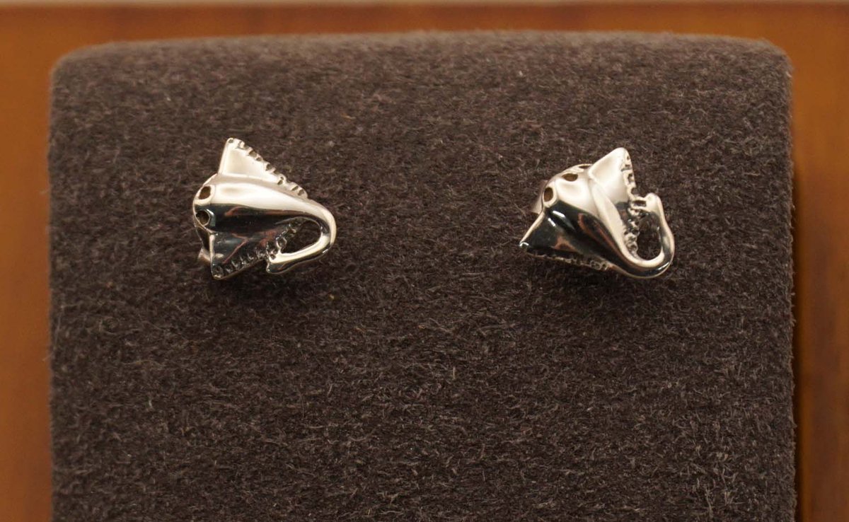 Zilveren oorknopjes zeerog - sterling zilveren oorbellen van een plat vis- zeedieren oorbellen gemaakt van 925 zilver - oorknopjes rog van sterling zilveren - kleine sterling zilveren oorknopjes van zeerog