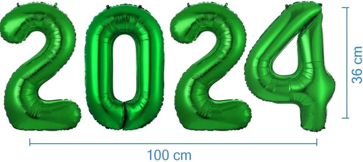 Foilballon 2024 - Rode 36 cm - Feestdecoratie - Perfect voor Nieuwjaarsviering - SnelShoppen