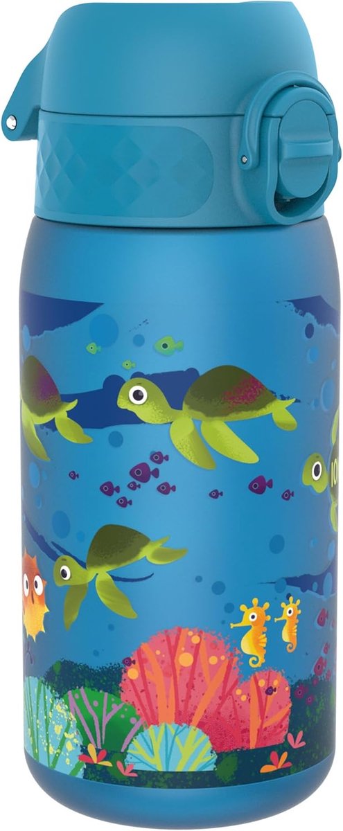 Thijox - Kinder Waterfles 350 ml, Lekvrij, Eenvoudig te Openen, Veilige Vergrendeling, BPA-vrij, Vaatwasserbestendig, Draaghendel, Geurvrij, Koolstofn