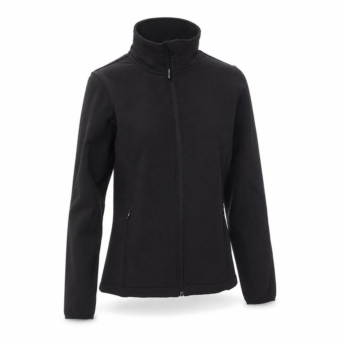 Softshell jas dames - Opstaande kraag - Ritszakken – Zwart – L