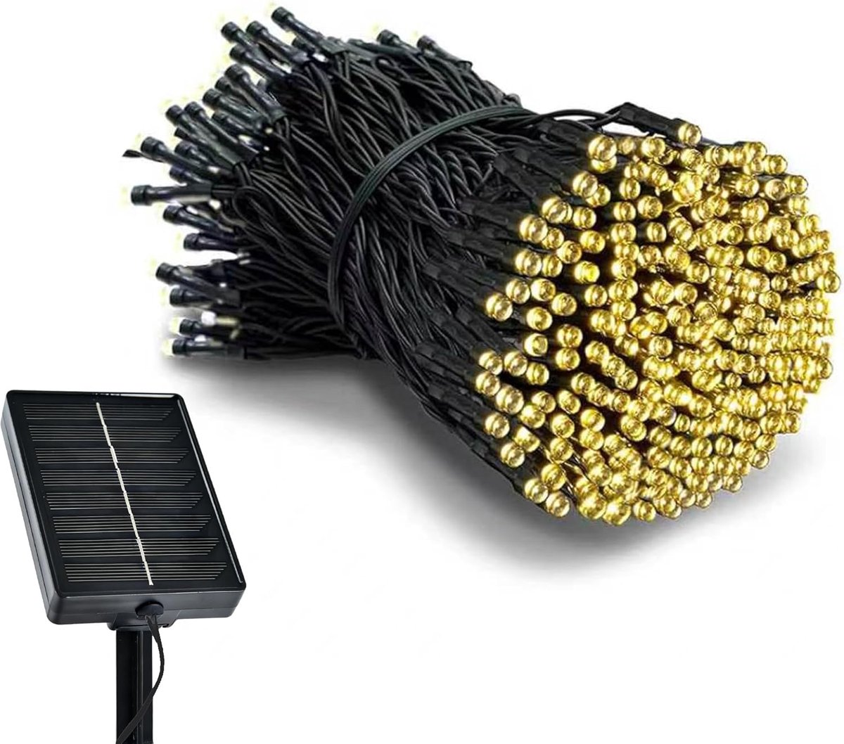 SnelShoppen - Solar String Lights Outdoor Garden 33 ft/10 m 100 LED Warm Wit Fairy Lights met Timerfunctie, 8 Modi, Waterdicht voor Tuin, Erf, Boomdec