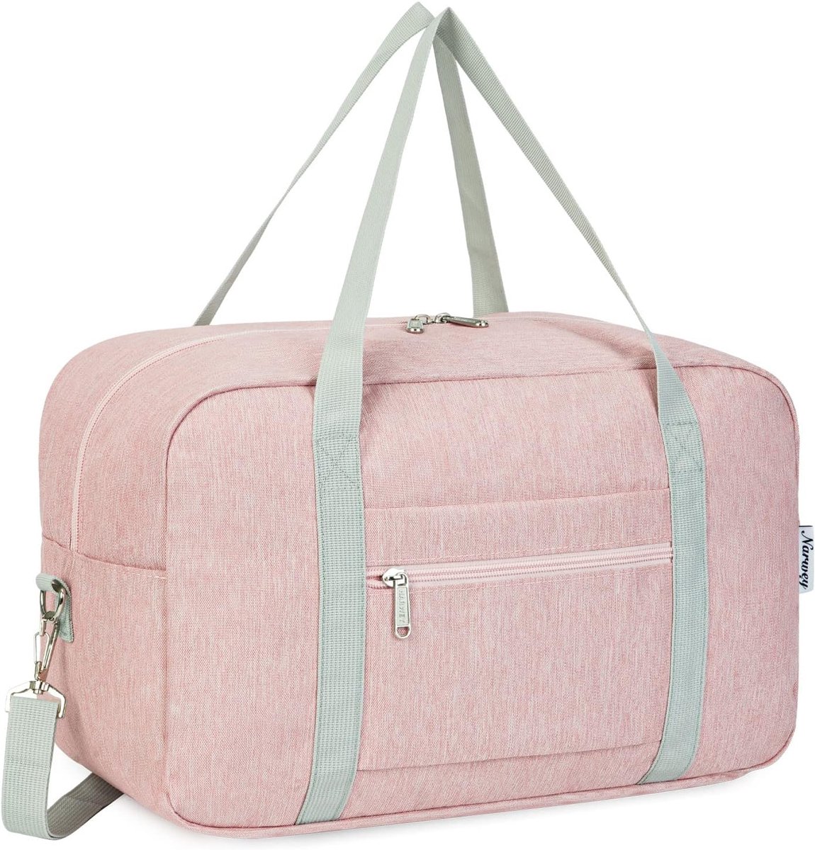 SnelShoppen - Narwey Ryanair Handbagage 40x20x25 cm Onder-Stoel Cabine Tas Reizen - Opvouwbare Lichtgewicht Weekendtas voor Dames en Heren - Roze met