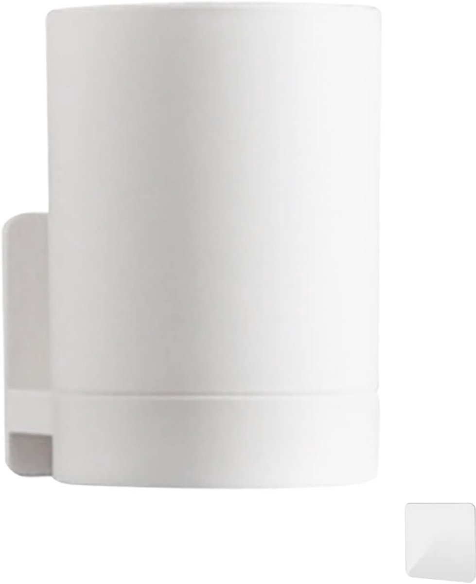 SnelShoppen - Wandgemonteerde Tandenborstelhouder zonder Boren - Multifunctionele Tandmok en Tandpasta Accessoires Set voor Badkamer - Wit, Duurzaam P